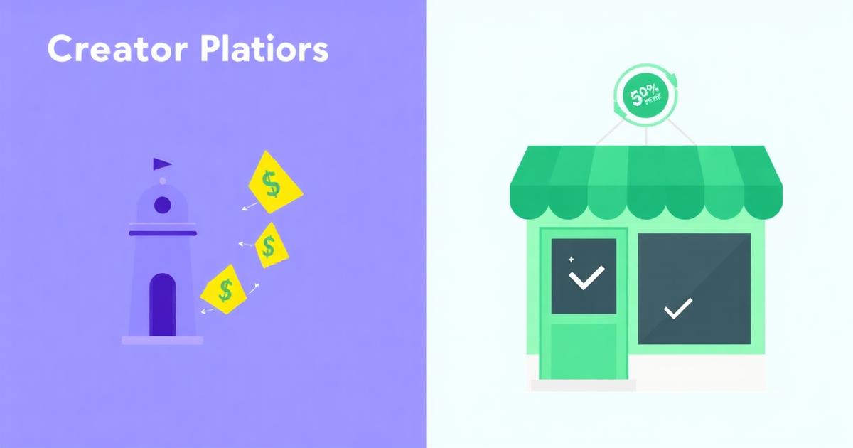 Side-by-side comparison of Beacons.ai and Creastor showing pricing features and storefront design differences for creators