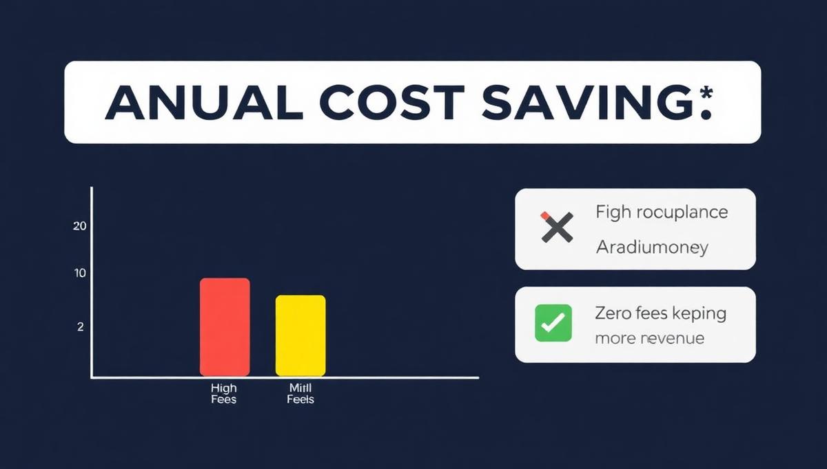 Annual cost comparison between platforms showing fee differences