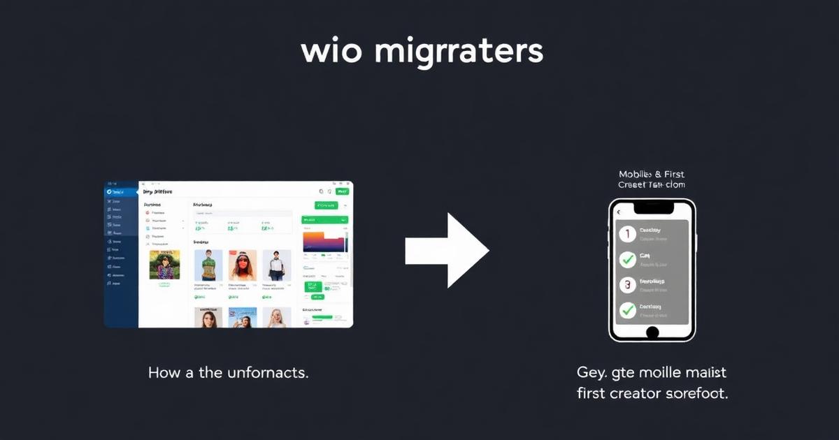 Step-by-step visual migration flow showing product transfer from Payhip dashboard to Creastor storefront with progress indicators