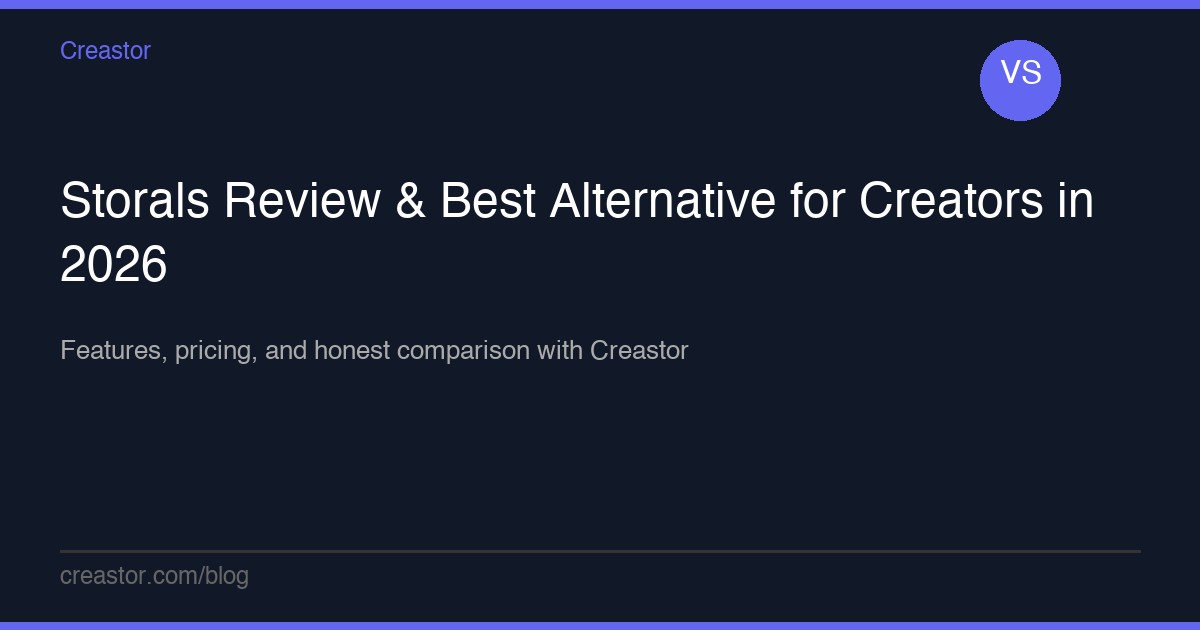 Side-by-side comparison of Storals and Creastor showing features pricing and creator commerce tools for link in bio platforms